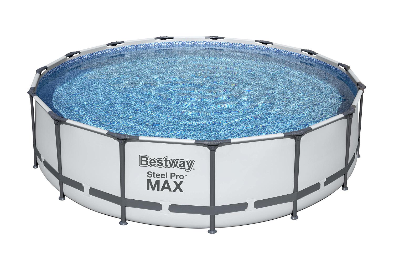 Каркасный бассейн Bestway 56488 BW, Steel Pro Max 457х107см, 14970л, фильтр-насос, лестница, тент фото 6